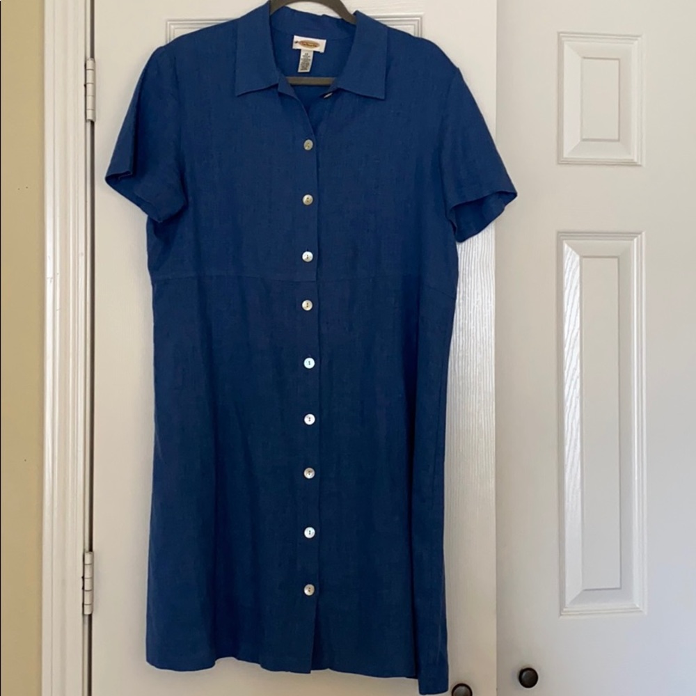 Blue Button Down Dress
